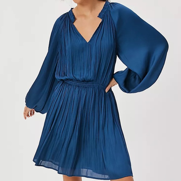 Anthropologie Tomasa Pleated Tunic Royal Blue - Picture 4 of 9